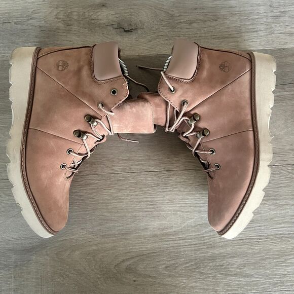 Timberland Womens Size 7 Keeley Field Mid Hiker Light Brown Nubuck Boots Shoes - Picture 5 of 10